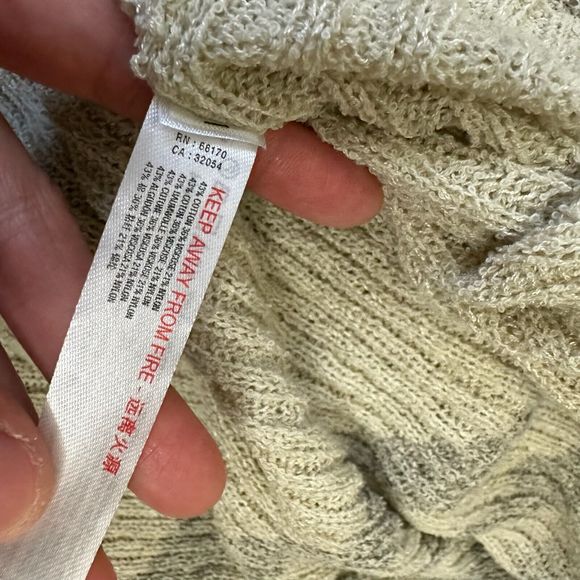 FREE PEOPLE BEACH Stripe Knit Carly Open Front Cardigan in Gray Beige - Picture 11 of 14